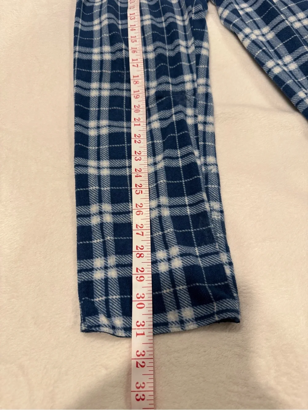 Old Navy Blue and White Plaid Fleece Pants